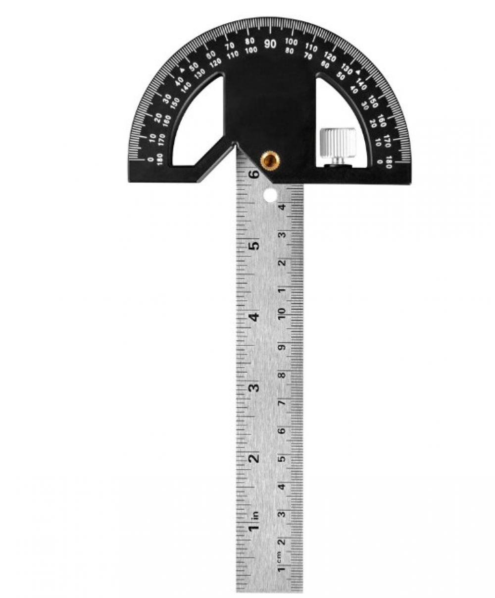 Kątomierz, liniał do znakowania i pomiaru do obróbki drewna, narzędzie ze stali nierdzewnej o długości 304 mm, kątomierz 0-180°