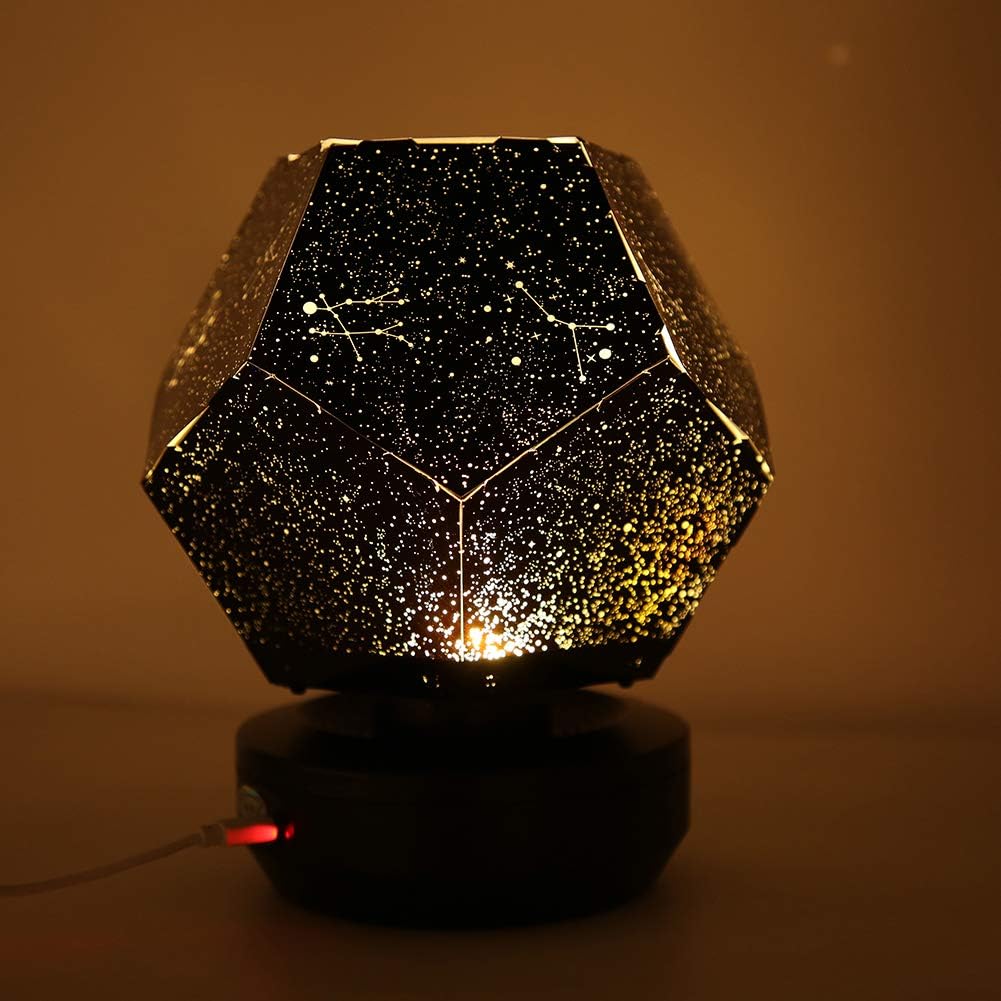 Projektor LED Galaxy Star, odtwarzacz muzyki Bluetooth, romantyczne oświetlenie, kabel USB do ładowania, żółte światło