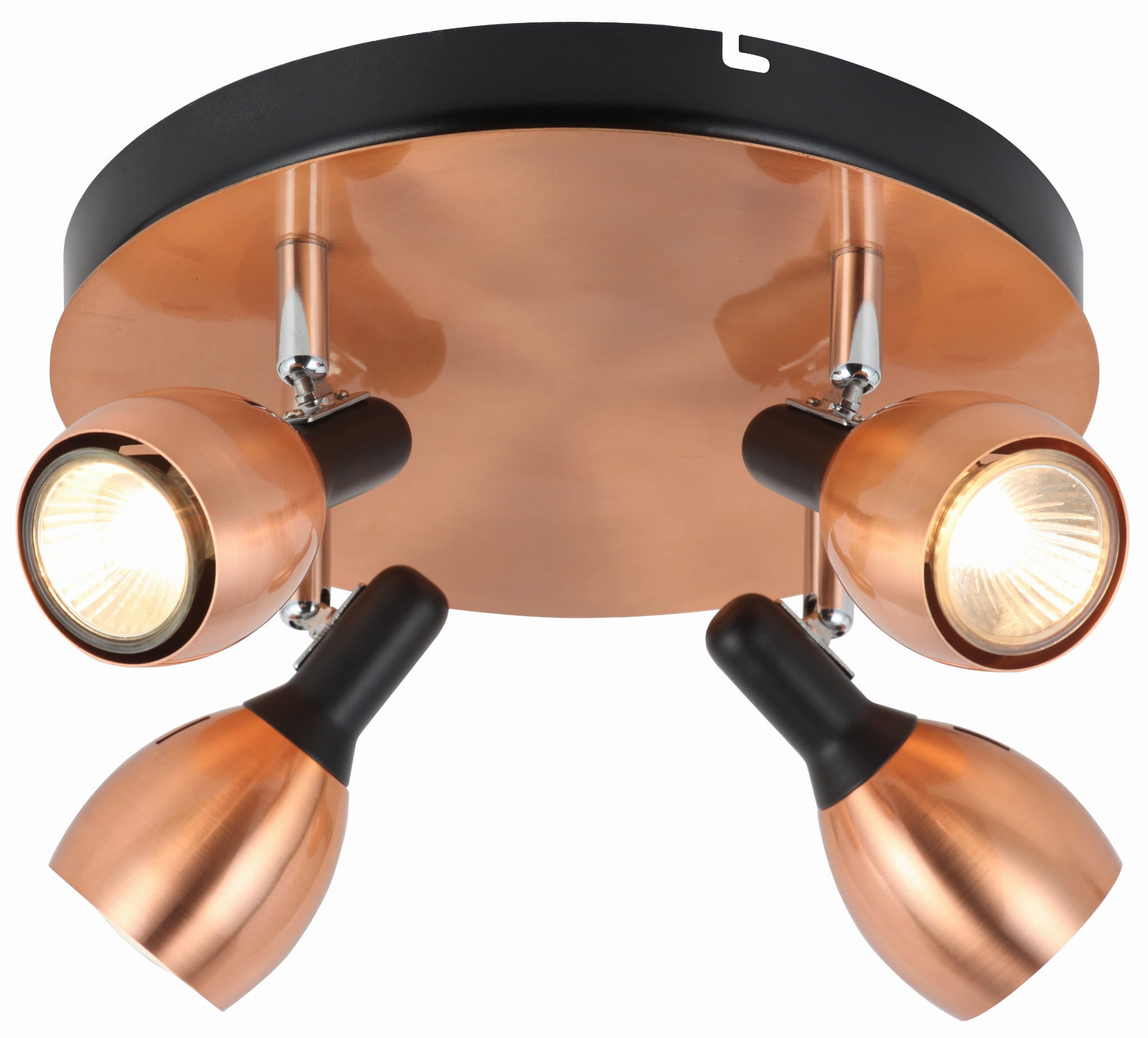 Lampa sufitowa wisząca Cross miedziano-czarna 4xGU10x50W wym: 35 x 35 cm metal Candellux