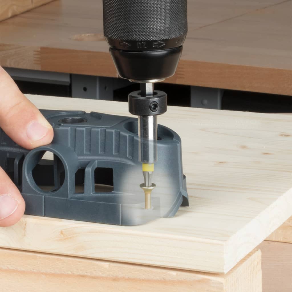 wolfcraft Guida di Foratura Mobile per Punte Forstner e Cilindriche - 5