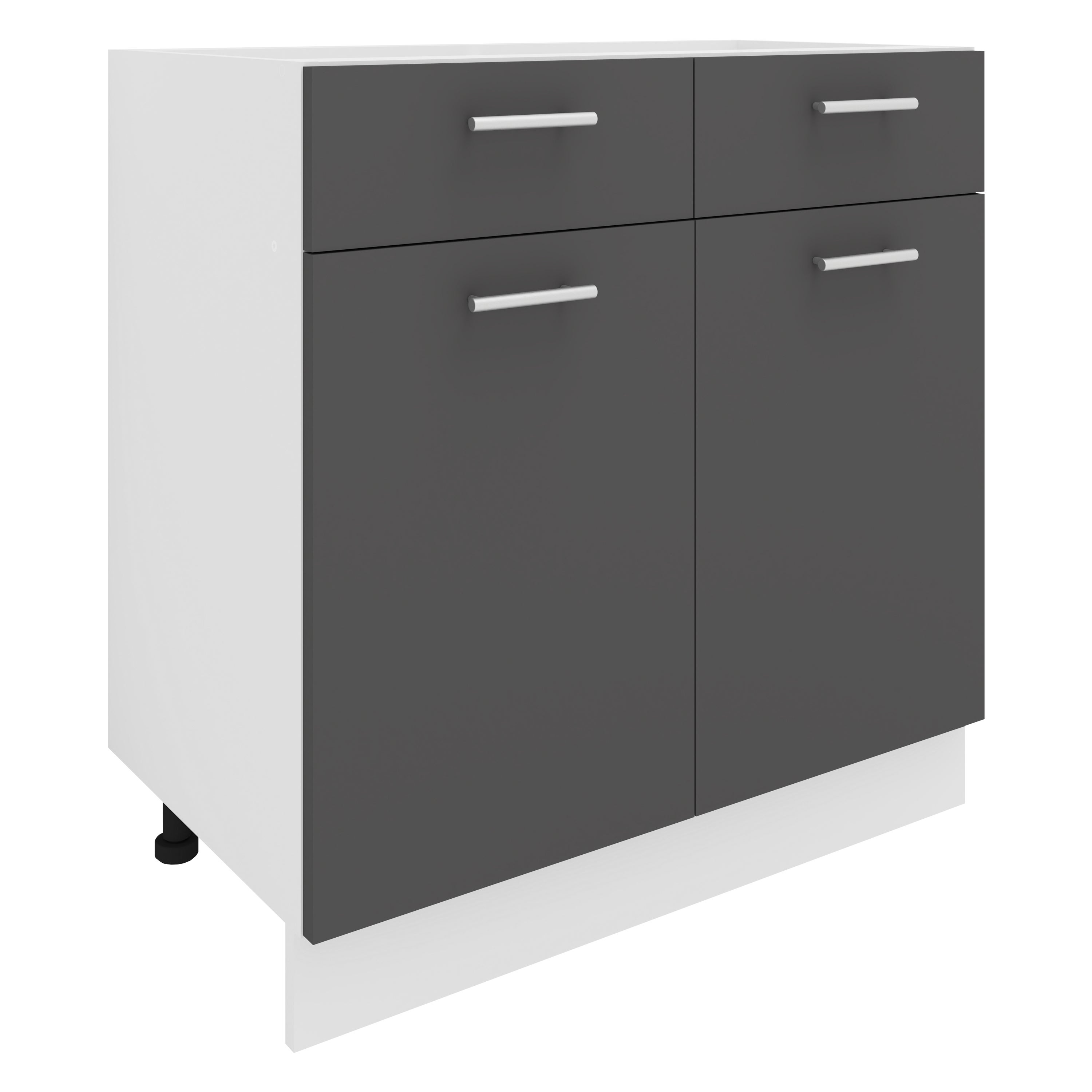 VCM Meble kuchenne niższa szafka Esilo Biały / Antracyt H. 82 x B. 80 x T. 46 cm