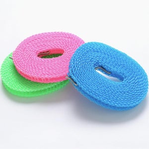 Stendibiancheria Da Viaggio Portatile 5 Metri - Corda In Nylon Antiscivolo Con Ganci, Regolabile, Rosa - 4