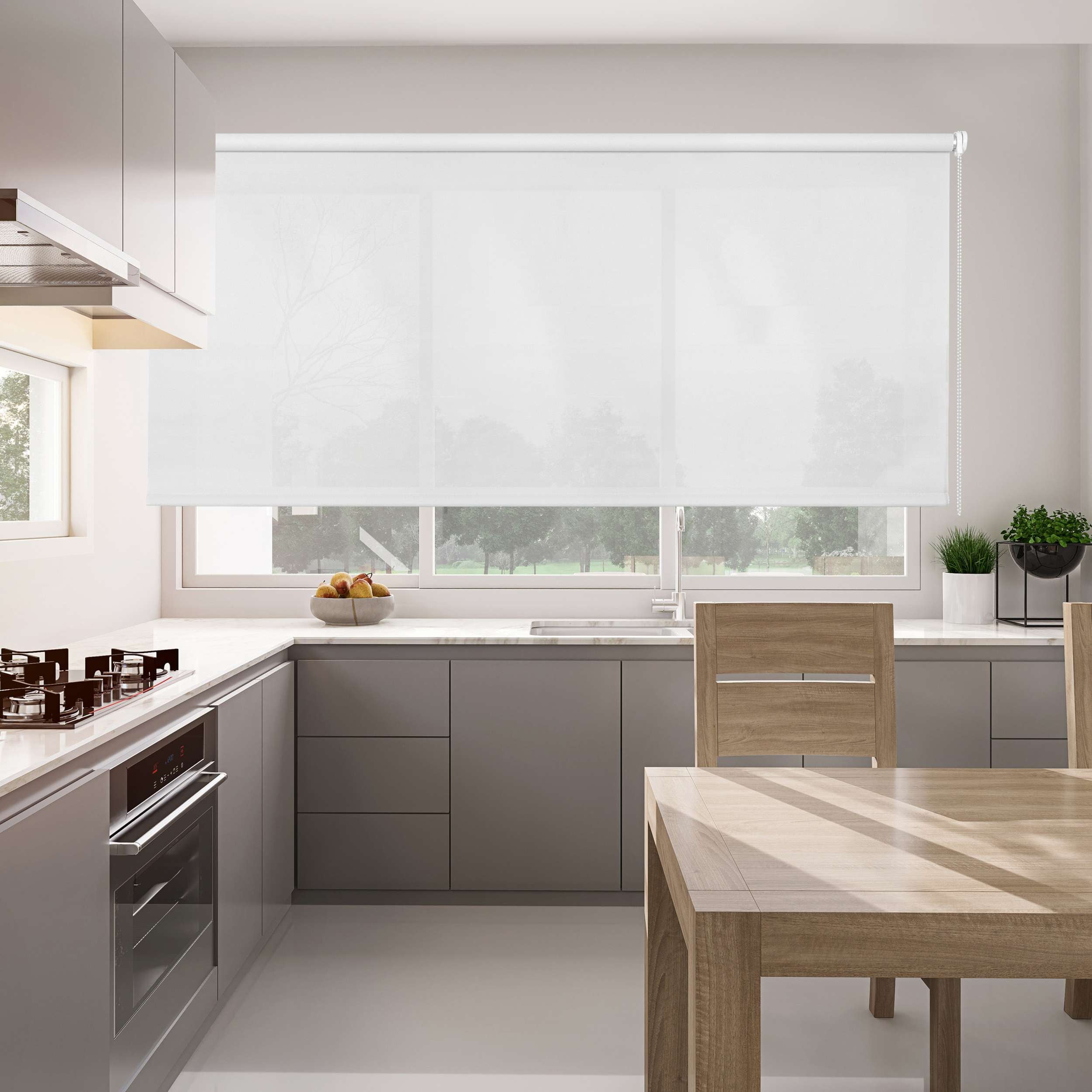 Estores Screen translucido y aislamiento térmico Estor estor enrollable con tejido técnico Blanco 120 x 180 cm - 2