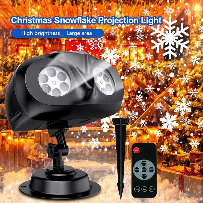 Luci del proiettore del fiocco di neve all'aperto, luci di Natale a led all'aperto, luci di proiezione nevicate impermeabili per decorazioni di Natale[LL-049-03 Luci del proiettore del fiocco di neve all'aperto, luci di Natale a led all'aperto, luci di proiezione nevicate impermeabili per decorazioni di Natale[LL-049-03