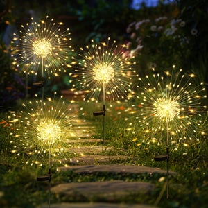 10 Luces Solares De Jardín Tipo Luciérnaga | Bolas De Cristal Que Se Mueven Con El Viento | Decoración Exterior