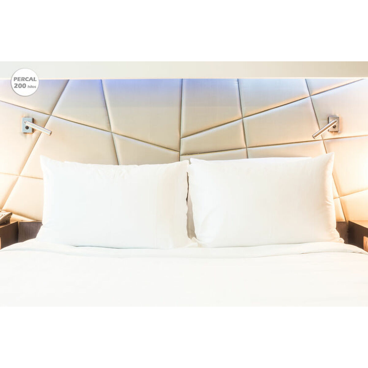 Funda de almohada hosteline iris premium blanco cama de 150/160 200 hilos 45 x 75 cm (2 unidades)