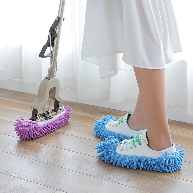 5 Paire Chausson Microfibre, 5 Couleurs une pairede Chausson Nettoyant Nettoyage Lavables Douces,en Microfibre Réutilisables Chausson Poussiere p - 5