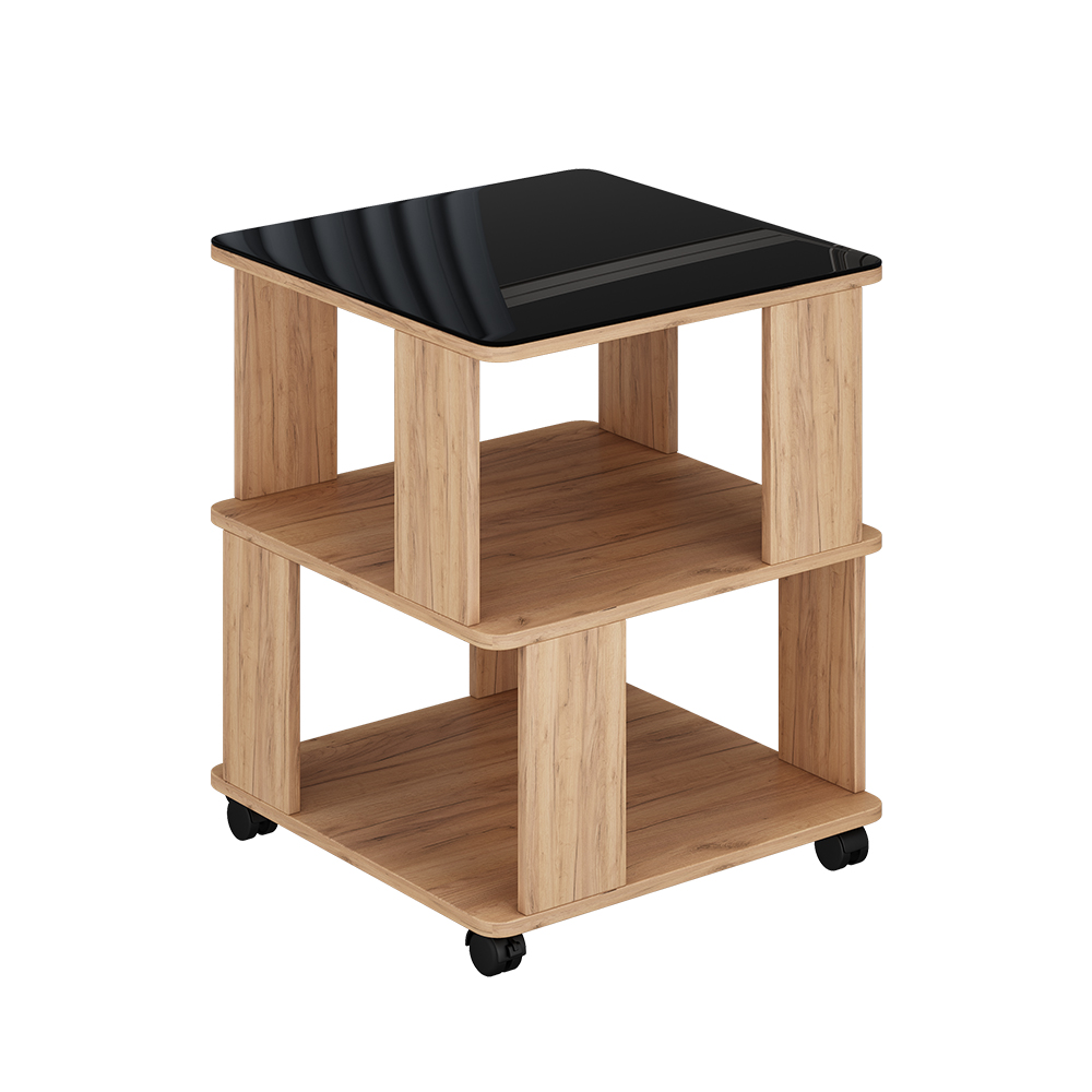 Vicco Stolik kawowy Velito, Goldkraft dąb/czarny, 50 x 50 cm