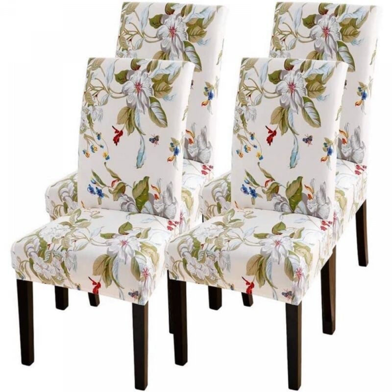 4-częściowe uniwersalne pokrowce na krzesła do jadalni, zdejmowane, nadające się do prania, łatwe do czyszczenia i trwałe, na wesela, do hoteli i rest