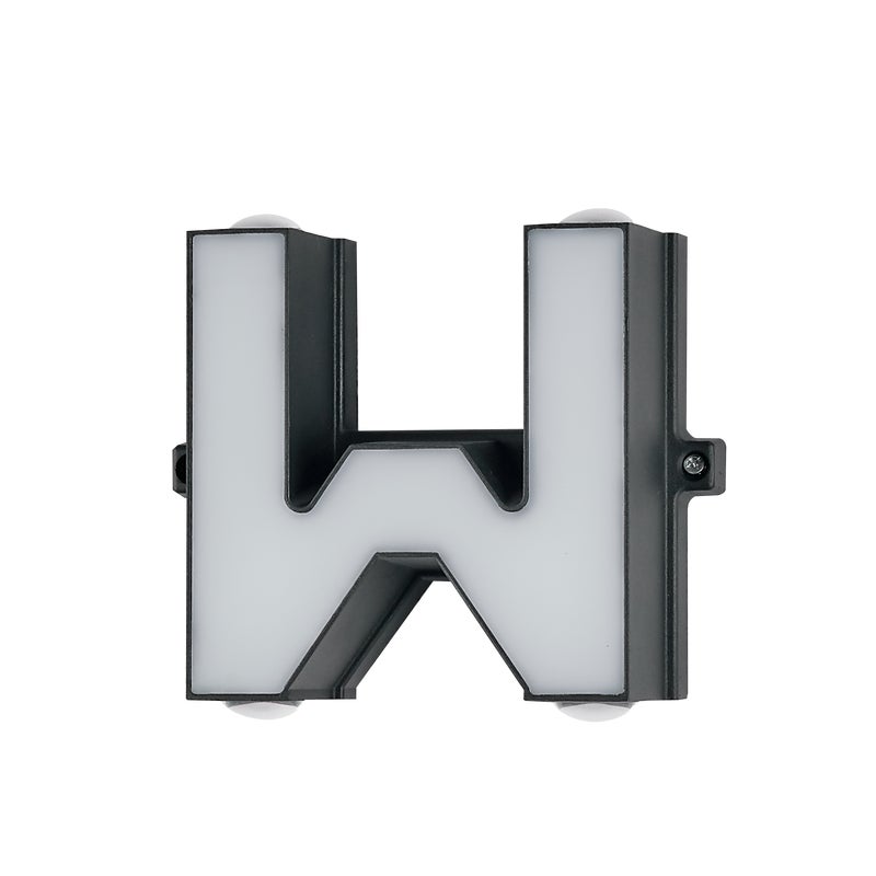 Litera W, napis ścienny 220V Aluminiowy napis 13 * 5,5 cm