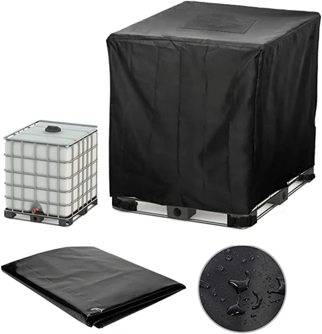 Pokrywa ochronna zbiornika na wodę IBC, wodoszczelna pokrywa ochronna beczki do kontenera 1000 l, pokrywa z folii aluminiowej