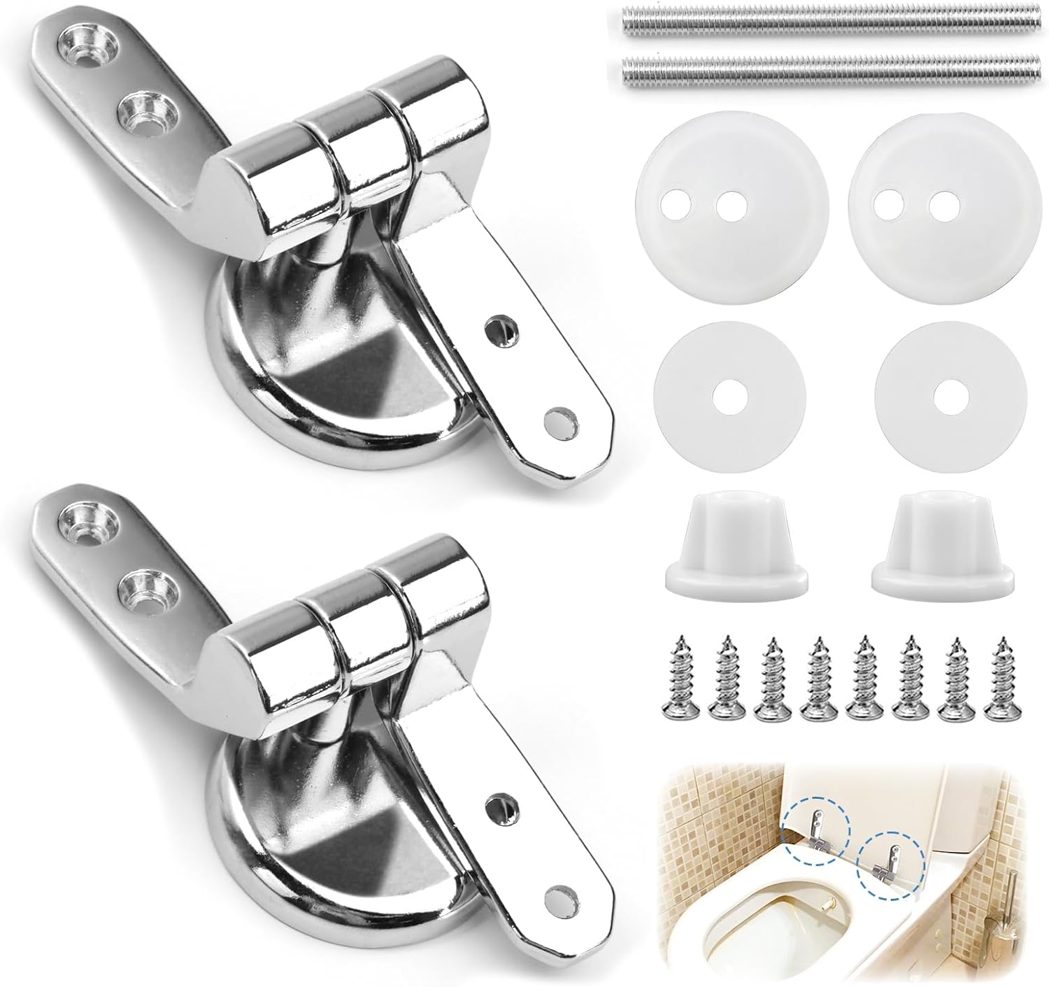 Ideal Standard Connect Air Juego De Bisagras De Cierre Suave Para Tapa De Inodoro | 2 Bisagras | Compatible Con Serie Connect Air | Tornillos Incluidos