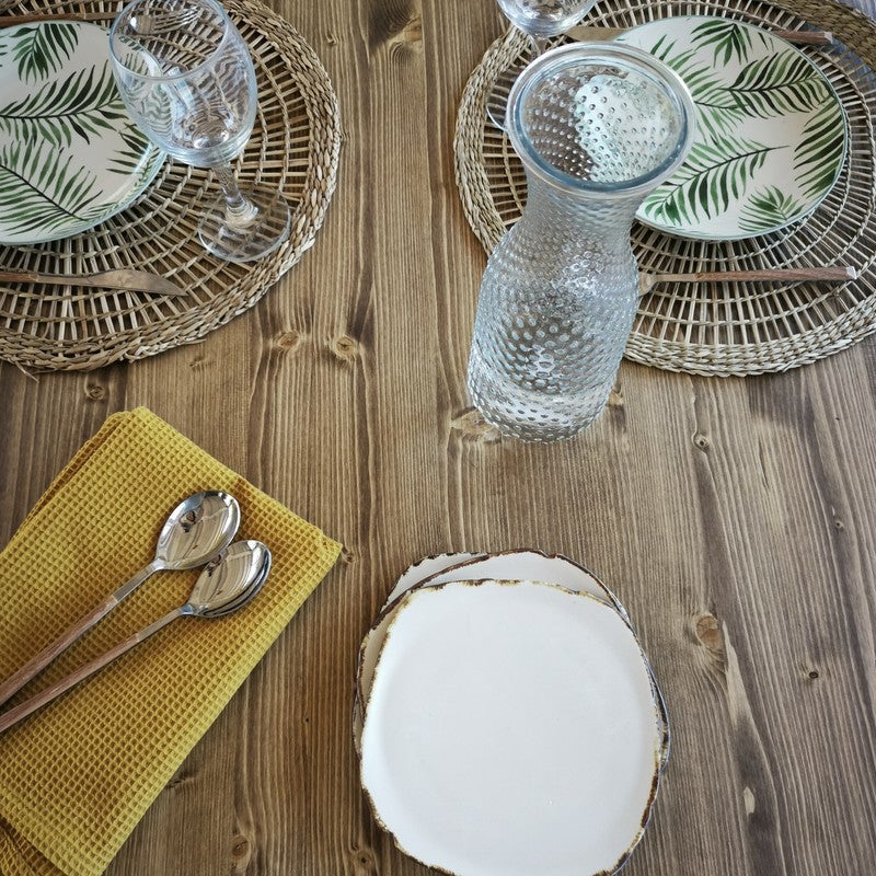 BLENOM Banc en bois massif durable Inga Chêne Antique Bord biseauté 180x33x45cm UN - 4