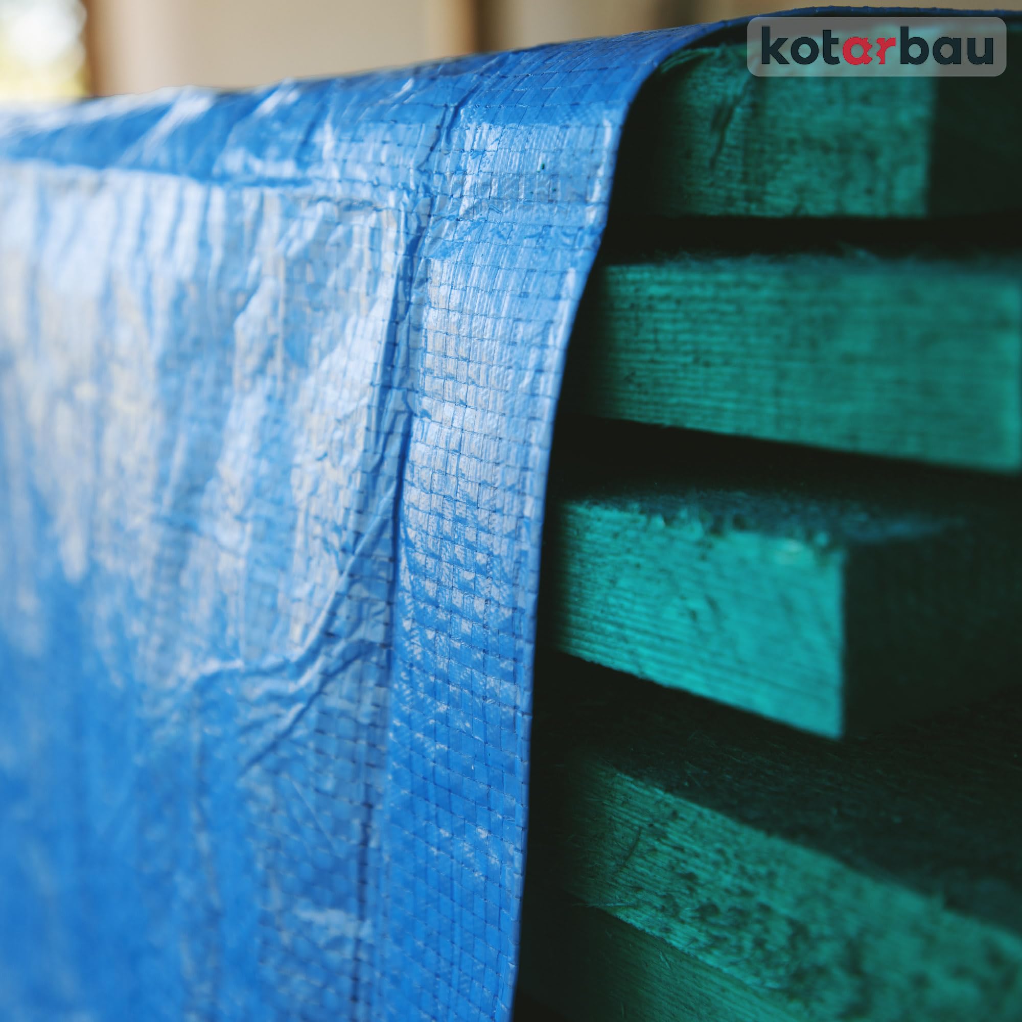 Bâche de Protection en Tissu - 2 x 2 m - Bleu 75 g/m² - avec Œillets Renforcés, Étanche et Indéchirable - KOTARBAU - 7