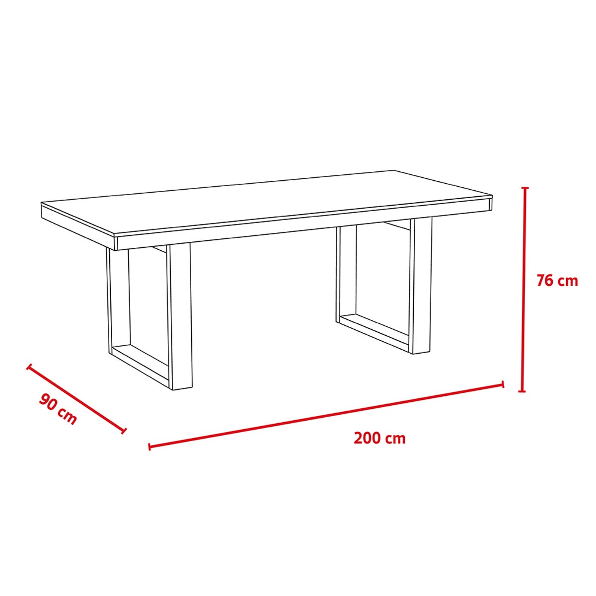 Table à manger 8 places Ayden Bois blanchi et Noir - 4