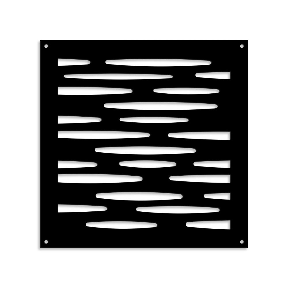 Quadro Traforato per Arredamento Modello ALIEN - Pannello in PVC Traforato - Parasole Colore Nero 48x48 cm