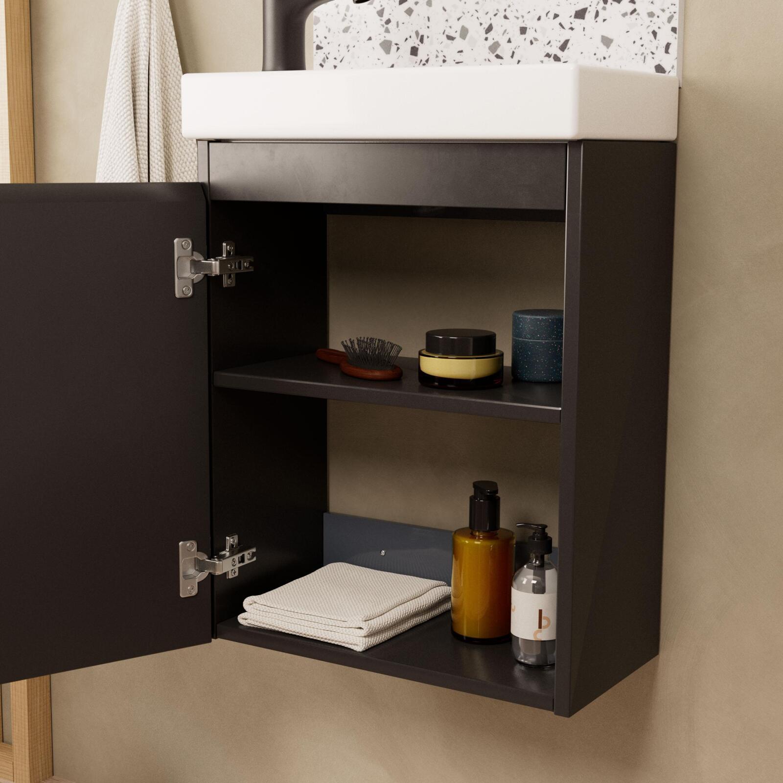 Meuble lave-mains LISA + robinet noir - 4