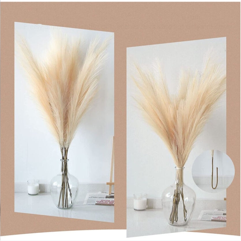 Lot De 9 Décorations En Herbe De Pampa Artificielle 45 Cm De Haut Fleurs En Herbe,De Vase De Sol Décorations Boho Pour - 5