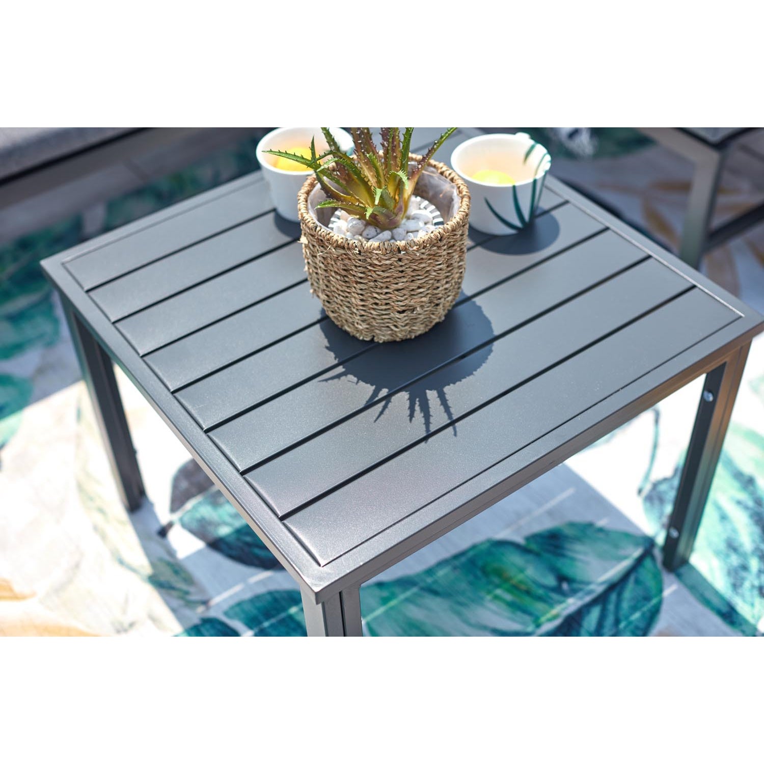 Salon de jardin en Aluminium Gris 4 personnes - 3