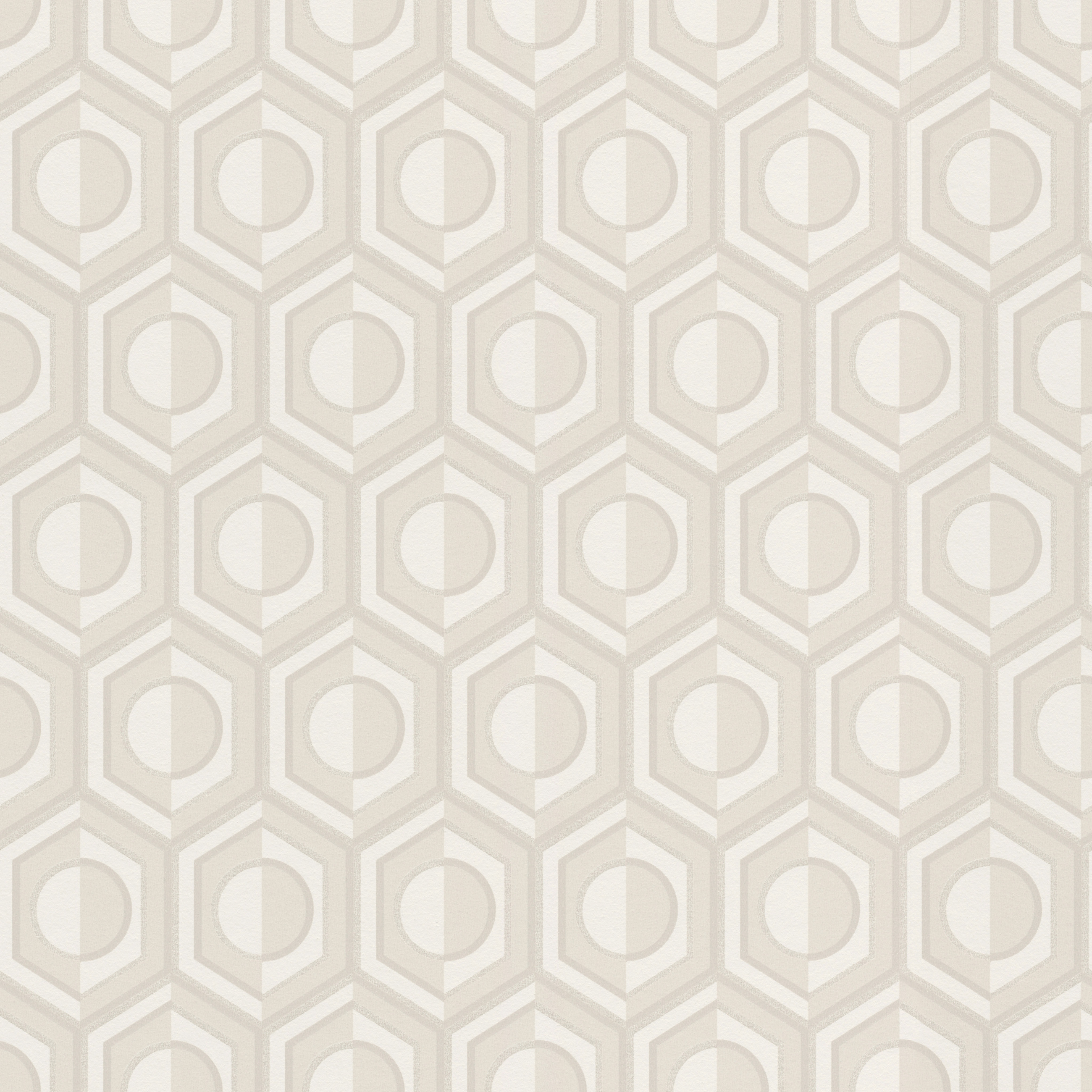 Papel pintado rasch 710120 - papel pintado no tejido con diseño geométrico en estilo retro en gris claro, blanco y plata de la colección sophia