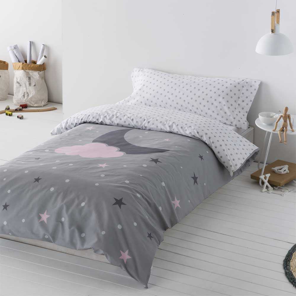 COTTON ARTean Funda Nordica Infantil Juvenil Reversible Luna Y Nube Cama de 105 Leroy Merlin