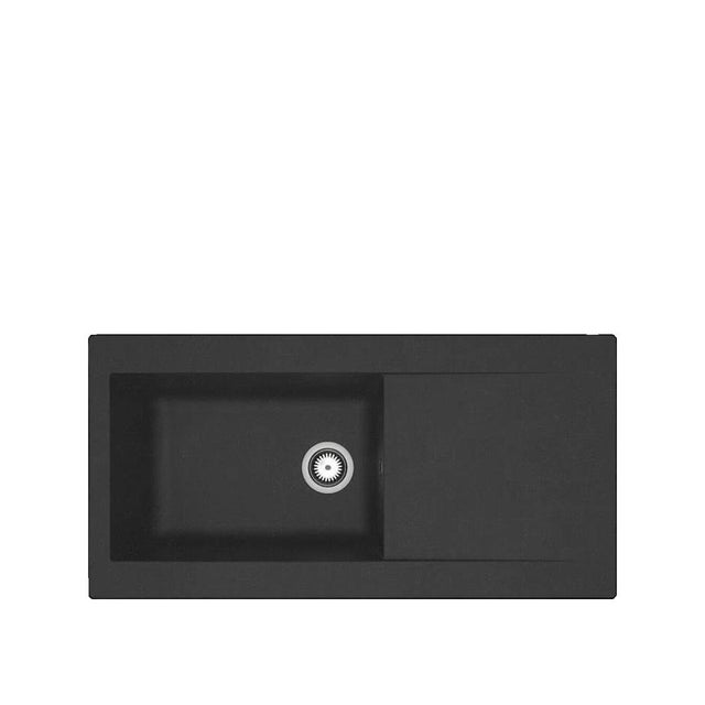 Evier a encastrer en résine 1000 x 500 mm 1 grande cuve - Noir - STRADOUR Lierra - Fabrication française