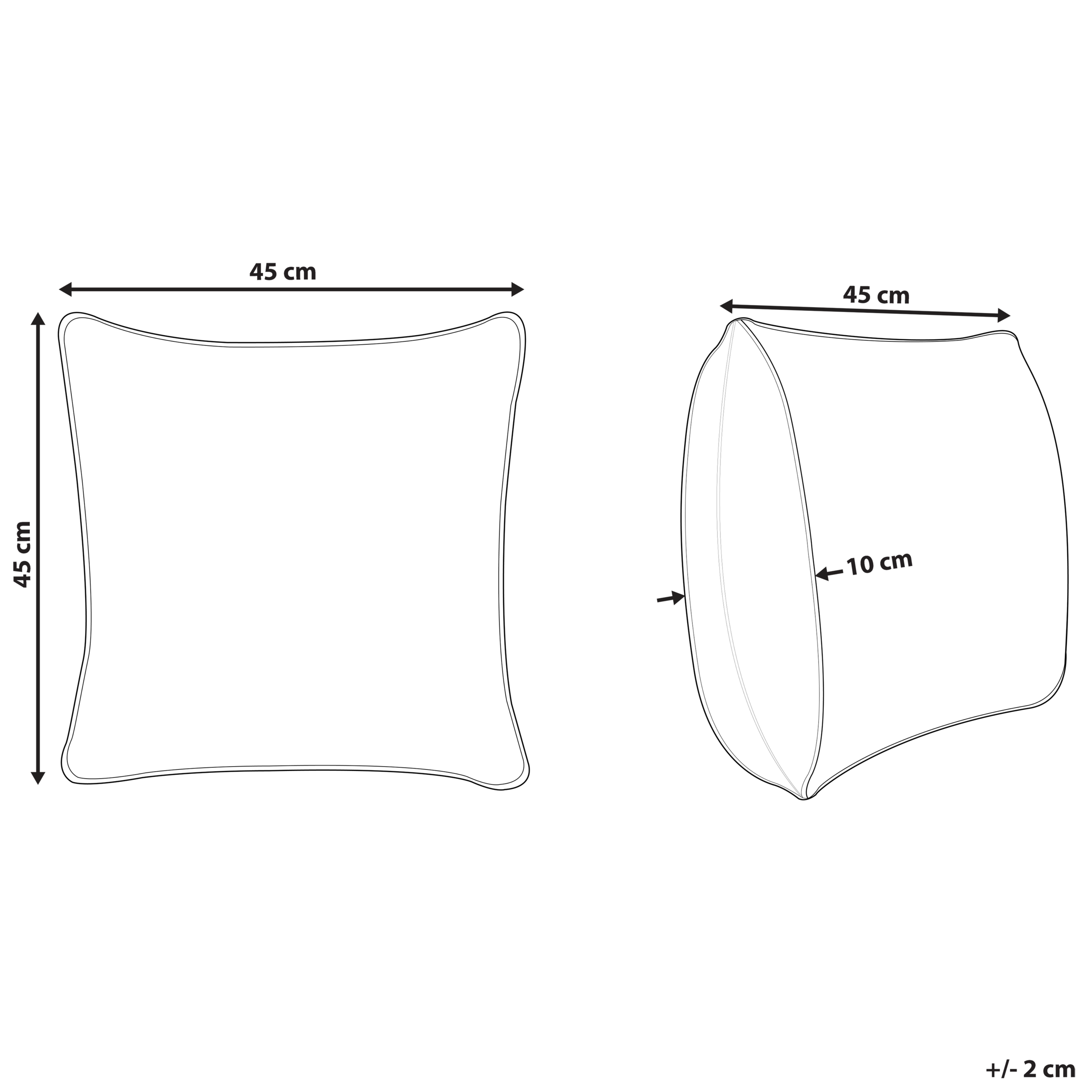 Cuscino decorativo ALCEA Cotone 45 x 45 cm Giallo Trama geometrica - 2