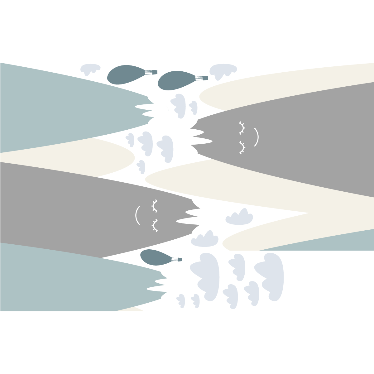 Vinilo niño escandinavo de montaña ayaka - adhesivo de pared - revestimiento sticker mural decorativo - 100x150cm - 2