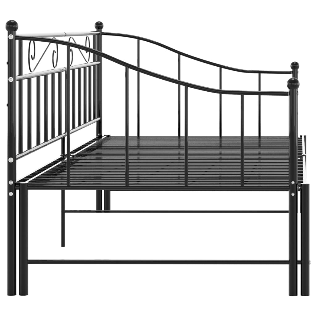 Maison Exclusive - Cadre de canapé-lit extensible sans matelas Noir Métal 90x200cm - 8