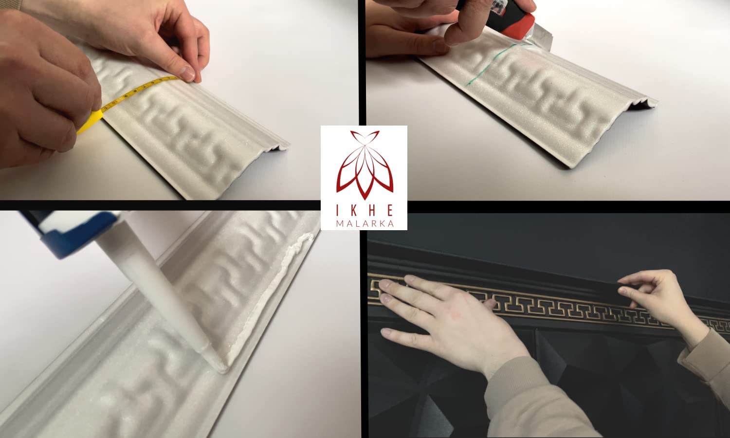 32 piezas - 32 metros Molduras de poliestireno - de estuco XPS de espuma de poliestireno Perfiles de decoraciones de paredes y techos M9 - 4