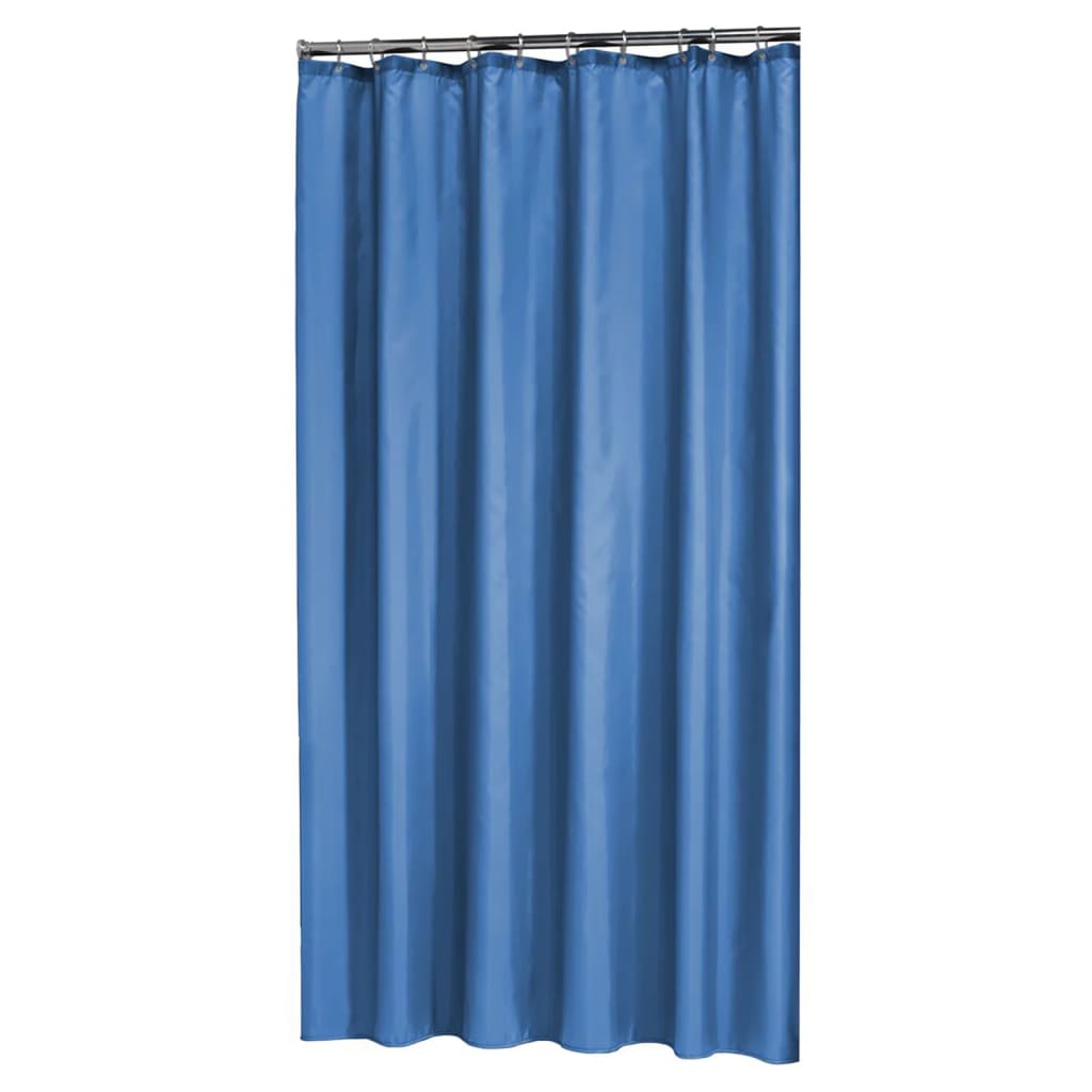 Rideau De Douche Maritime 180x200 Cm - Poisson, Ancre, Motif Nautique Bleu Et Blanc