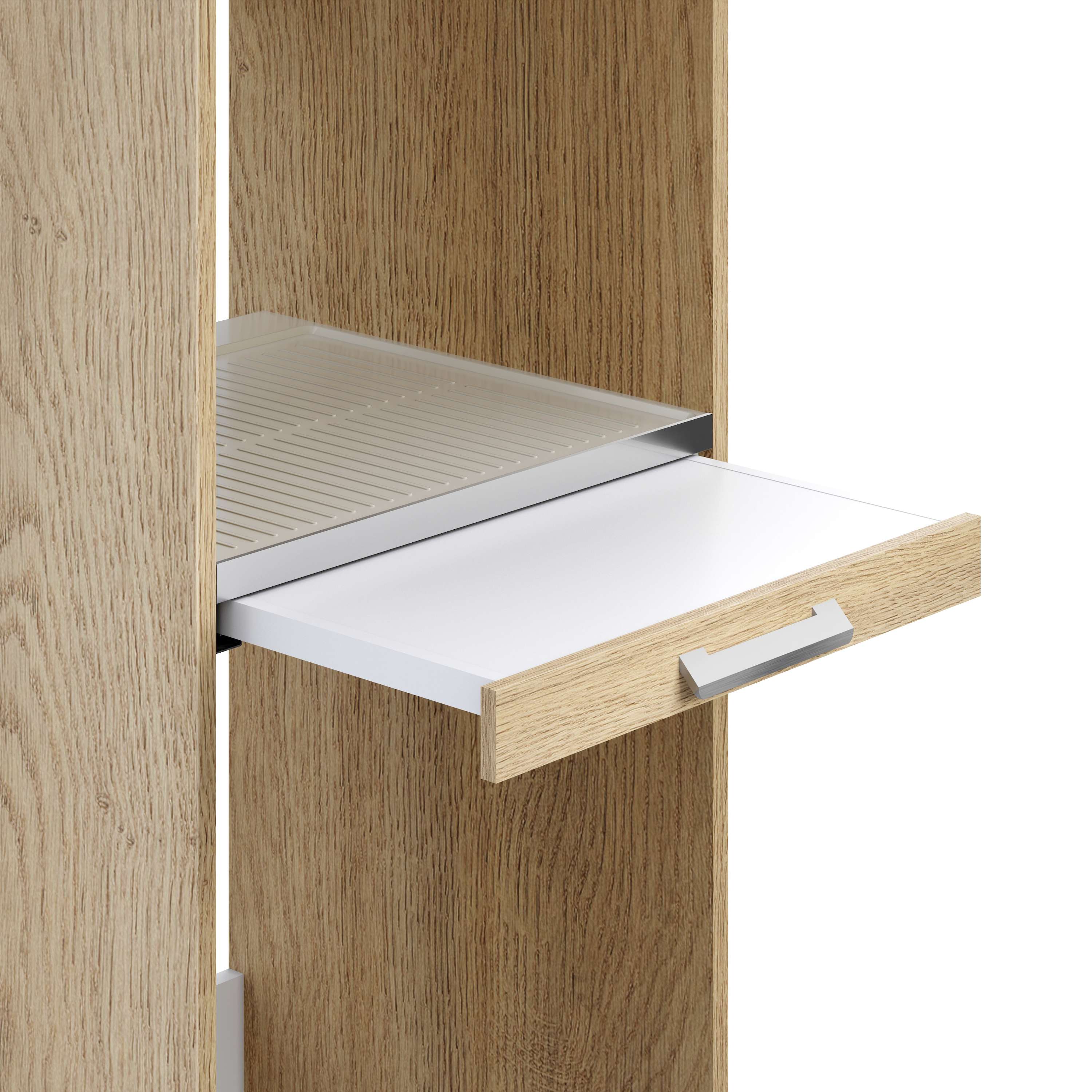 Mueble columna lavadora secadora con mueble alto T-BATH 67,2x208cm roble esp.22 mm - 9