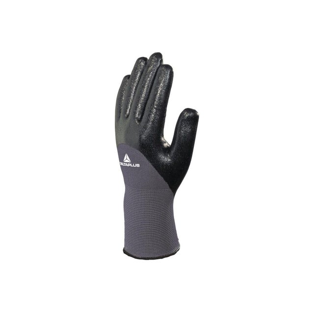 Gants tricot polyamide double enduction nitrile Noir - Delta Plus - Taille M-8