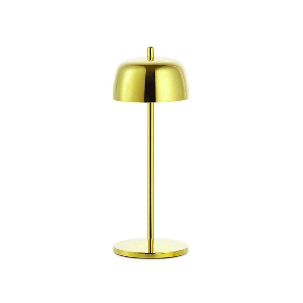 Lampa stołowa LED Zafferano CIRCE w kolorze polerowanego złota, ładowalna i ściemnialna