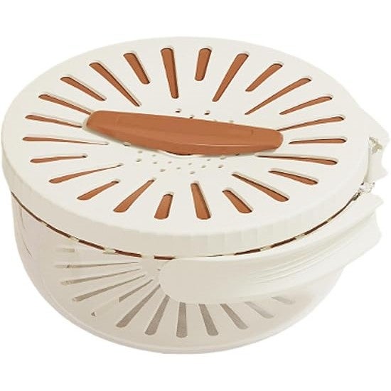 Strecuratoare 2 in 1 pentru fructe si legume Flippy, cu capac si maner, maro