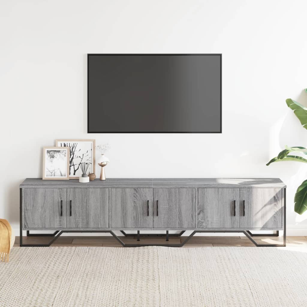 Meuble TV sonoma gris 180x34x41 cm bois d'ingénierie - 3
