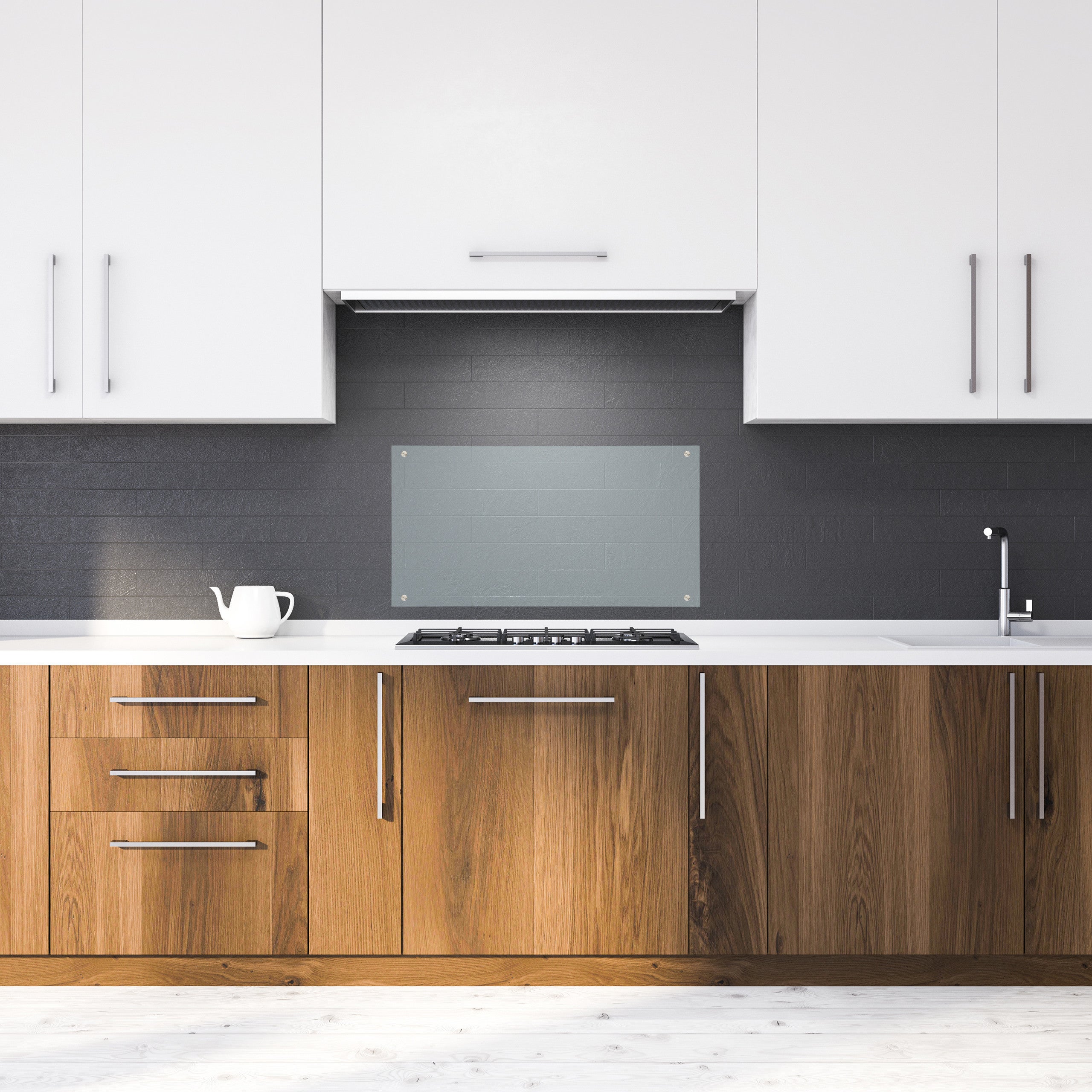 Paraschizzi Da Cucina In Vetro Relaxdays 70x40 Cm - Pannello Antischizzo Trasparente Per Piastrelle - Foto 4