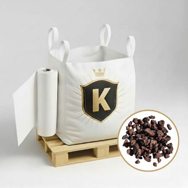 KIT Pouzzolane + géotextile = 1 Big Bag Pouzzolane 16/25 1M3 [environ 20m2 sur 5cm d'épaisseur] + 1 géotextile 25m2 - Livraison PREMIUM