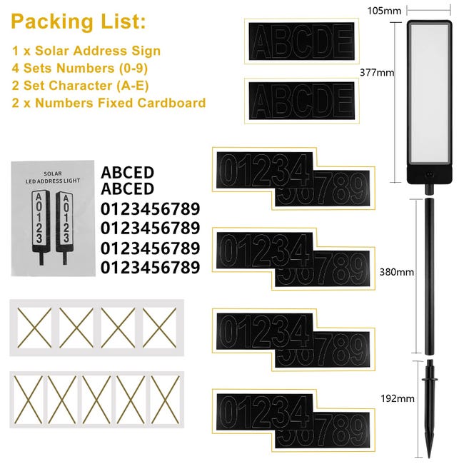 BeNsil Numero Civico Solare Personalizzato - Retroilluminato A LED, Per Esterno, Moderno - Foto 7