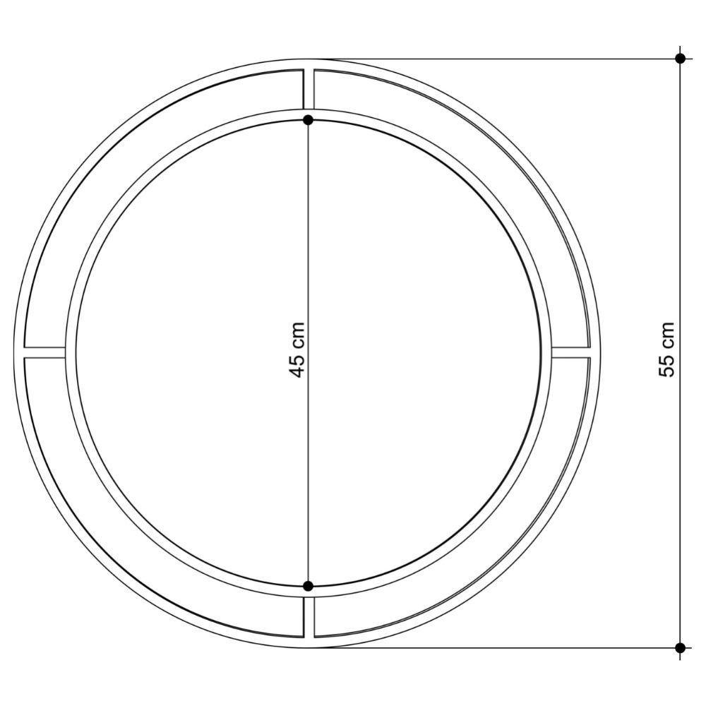 Specchio rotondo con doppia cornice Bubble in metallo colore oro - 5