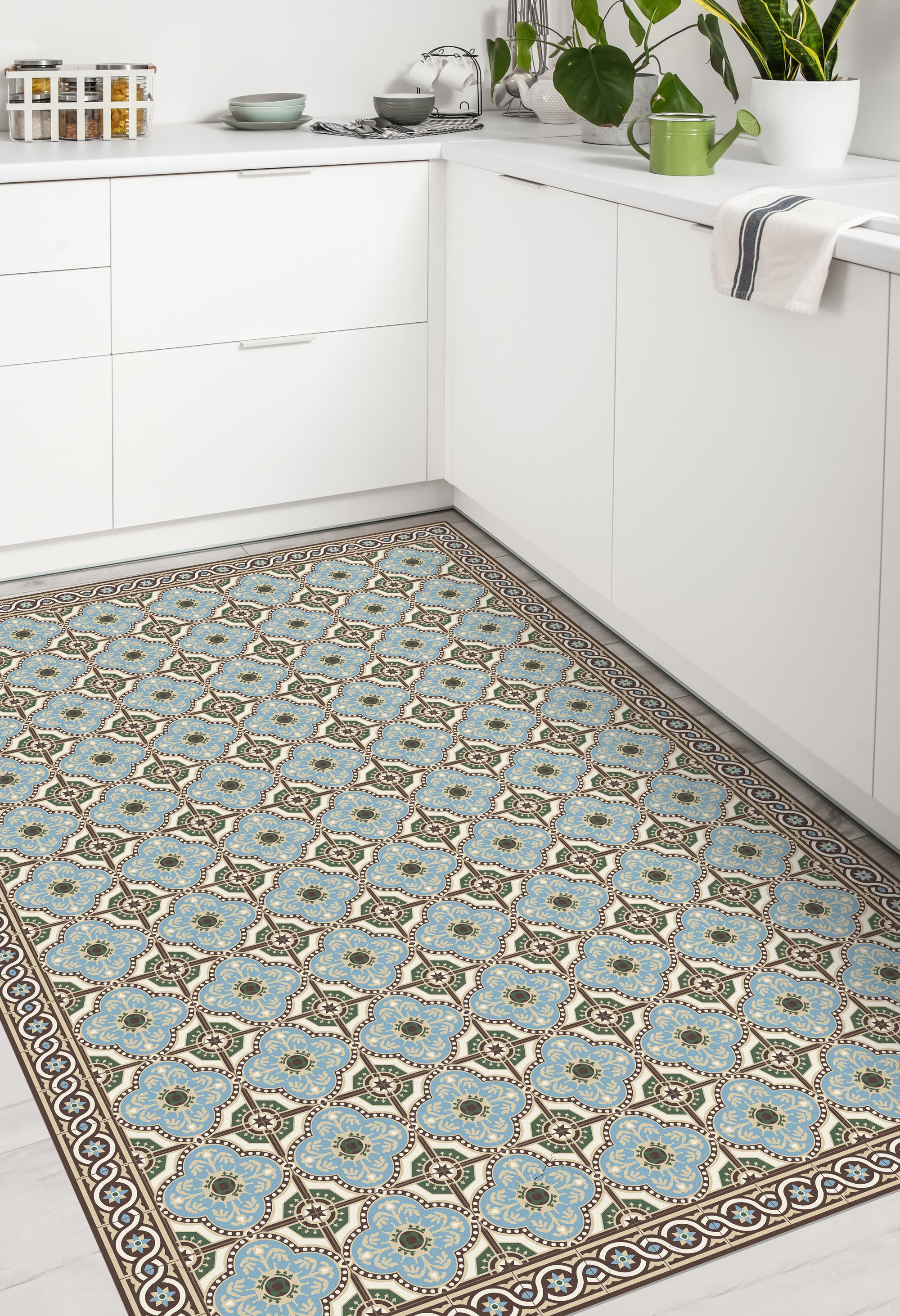 Tapis antidérapant en vinyle Diva 133x200 cm - PVC imprimé, lavable, ignifuge, pour le salon et la cuisine - 4