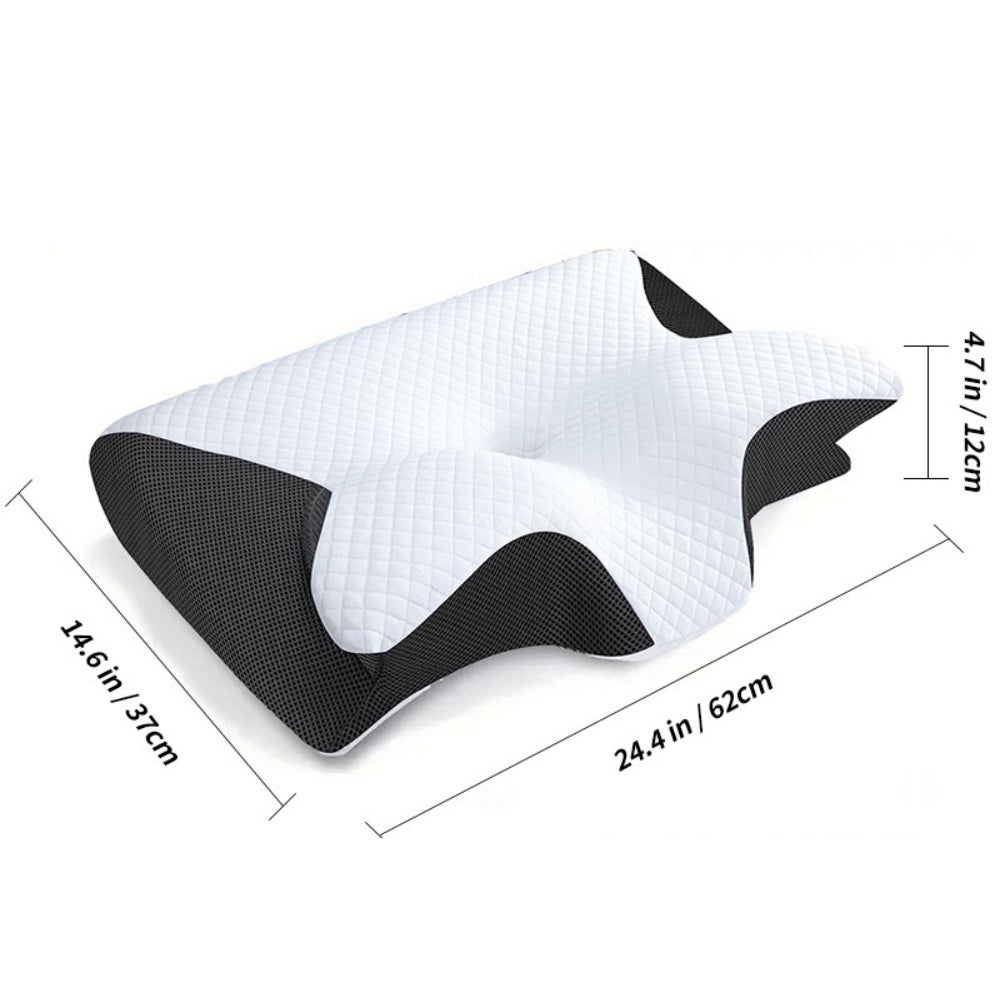 Oreiller Ergonomique Cervical,2 en 1 Oreiller Orthopédique à Mémoire de Forme pour la Nuque,Coussin pour Dormir sur Le Côté et sur Le Dos,60x40x12cm - 2