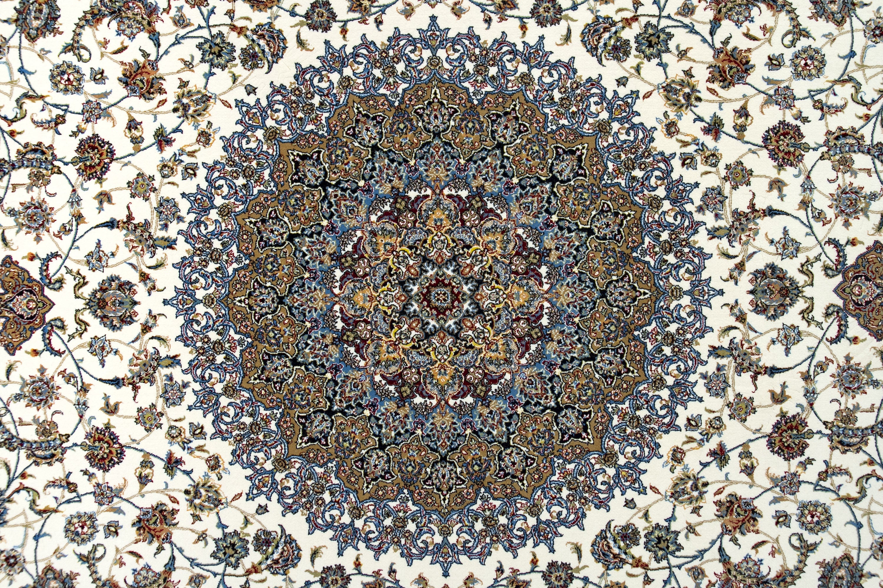 Hamid - Tapis 300x200cm marron motif floral oriental - 4