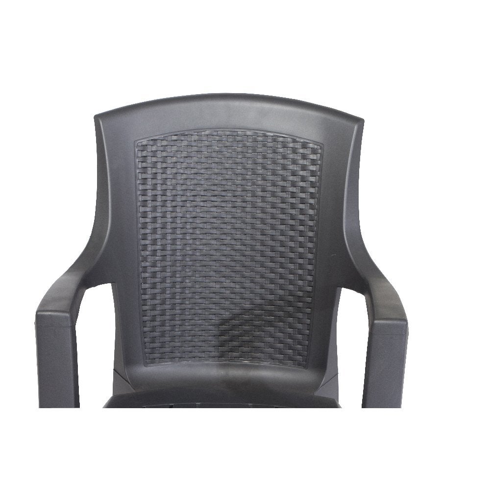 Ipae-Progarden Eden chaise d'extérieur Dîner Siège rigide Dossier rigide Polypropylène (PP) Anthracite - 2