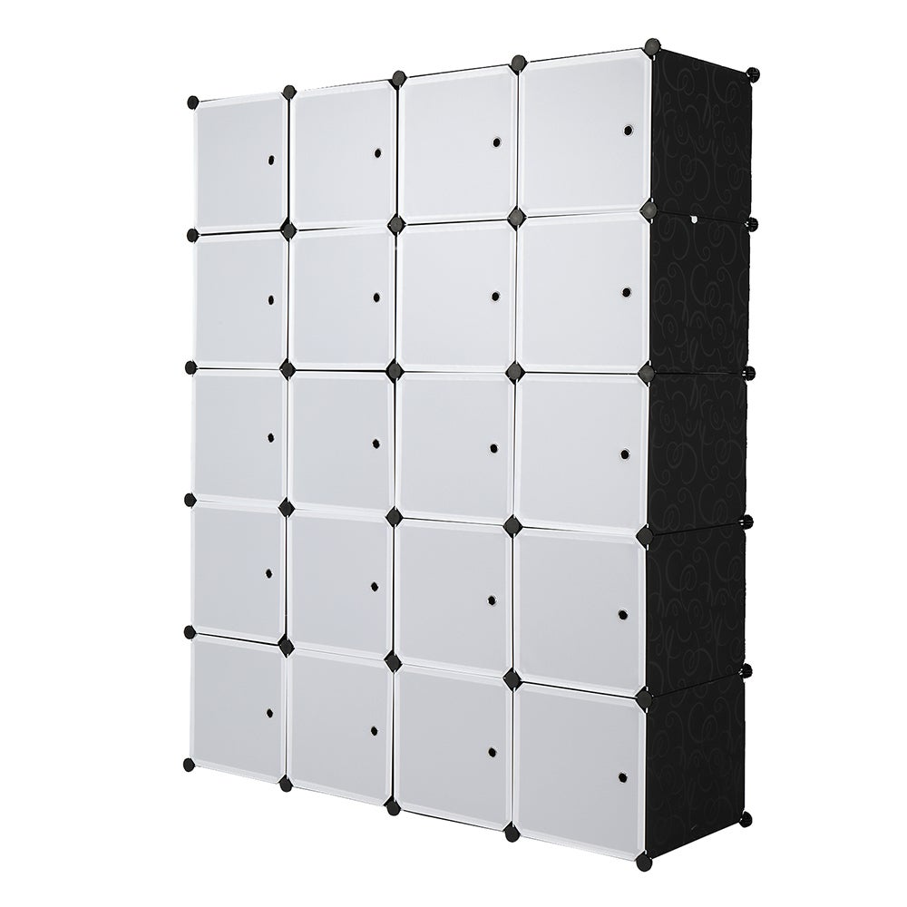 20 Cube Organisateur, Étagères de Rangement Cubes en Plastique Empilables, Étagères Modulaires avec Tige de Suspension, 140 x 45 x 175 cm - 8