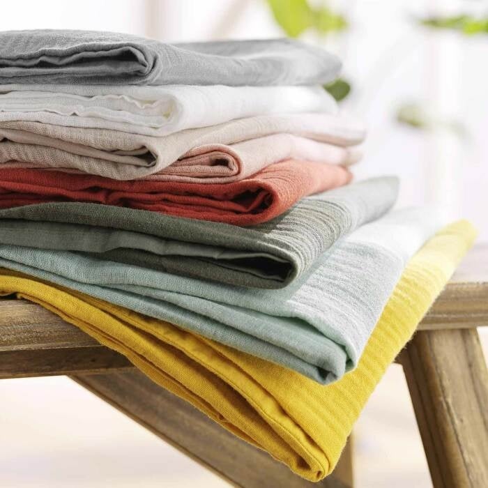 Parure de lit 140 x 200 cm double gaze coton uni 57 fils Angelia Kaki - 3