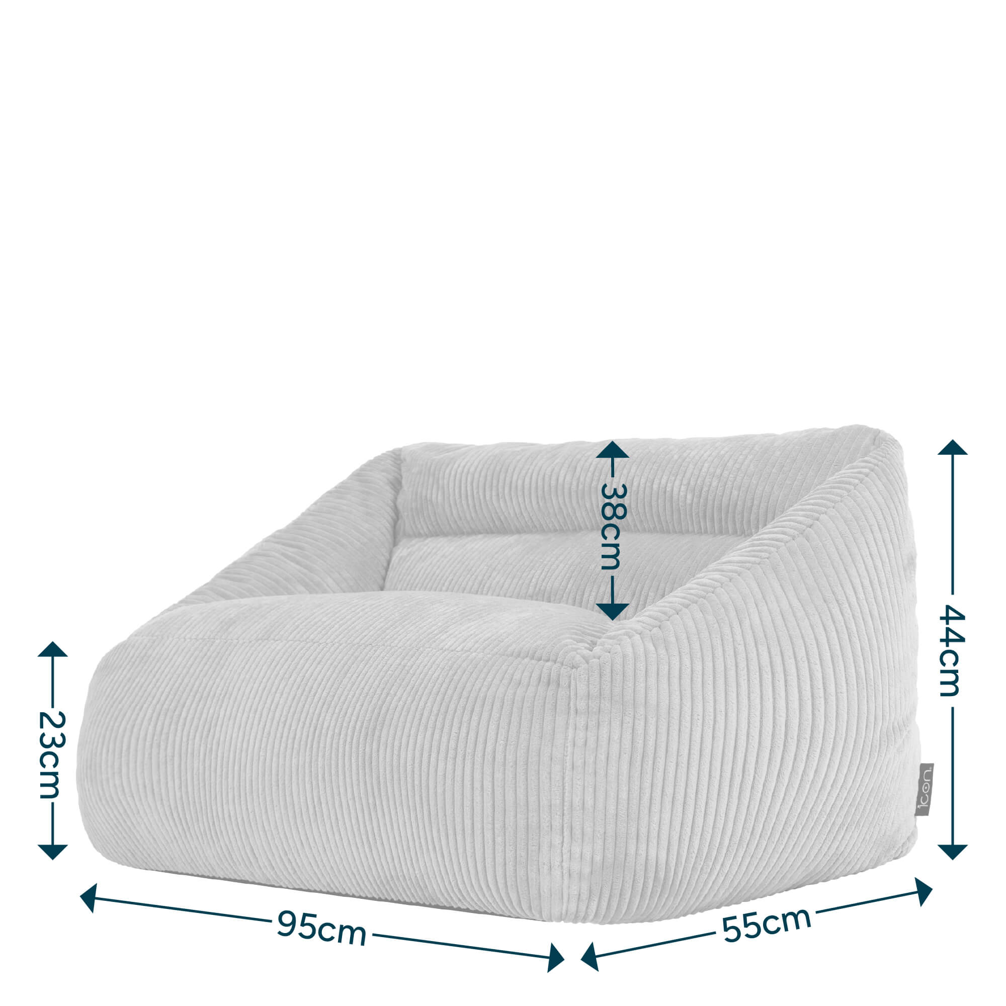 Pouf canapé enfant Icon velours côtelé Oeko-Tex® jaune ocre, chambre, salon, 55x95cm - 8