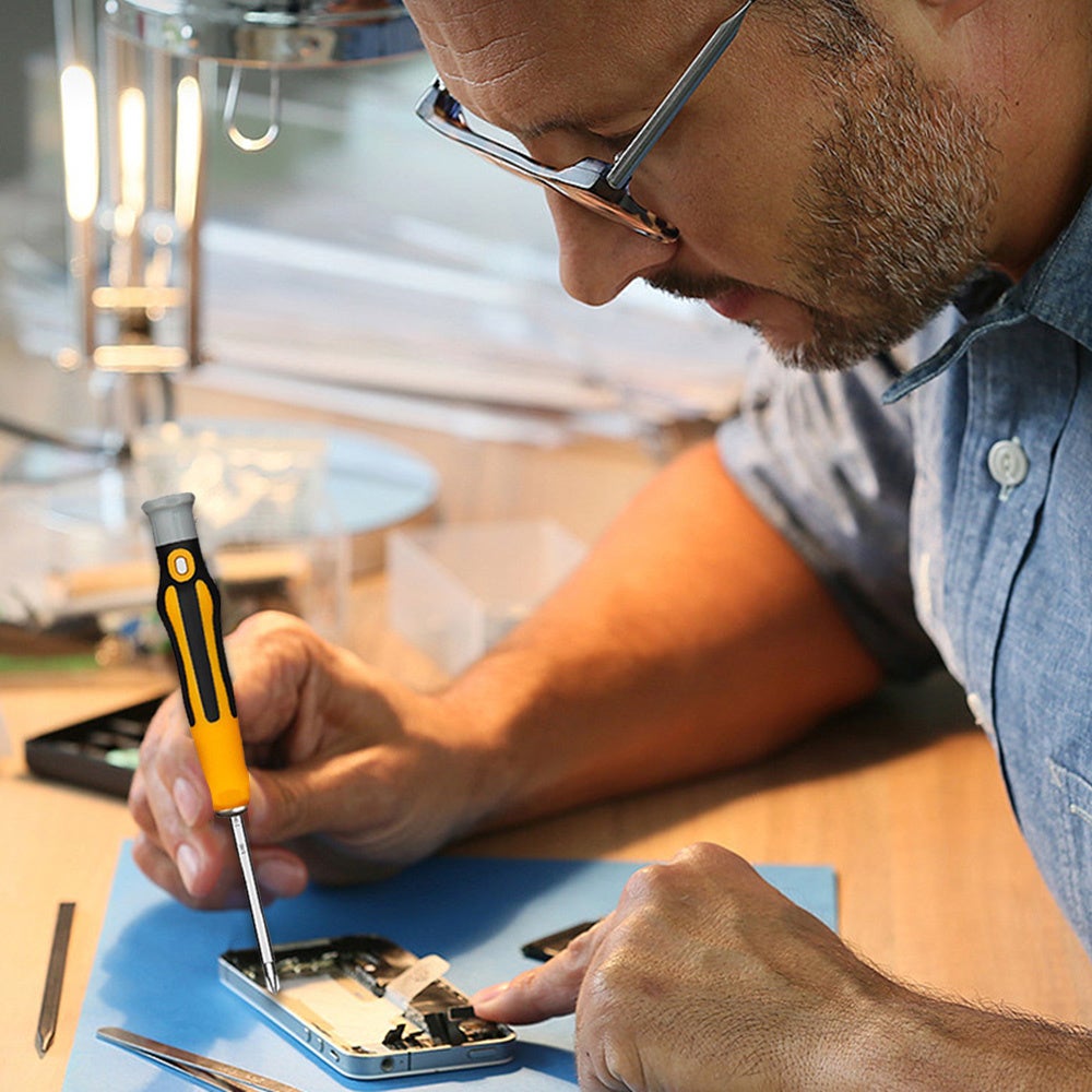 Kit de tournevis de précision 12 en 1 conçu pour smartphones et tablettes, avec outils robustes en acier au carbone et embouts plats. - 6