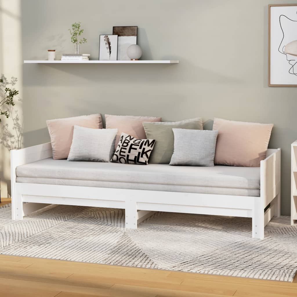 Maison exclusive - sofá cama extraíble madera maciza de pino blanco 2x(80x200) cm