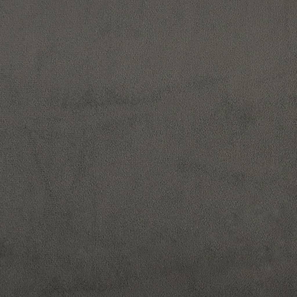 Cadre de lit sans matelas gris foncé 200x200 cm velours — COMFORTXL - 8